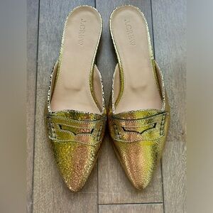 J. Crew golden mules